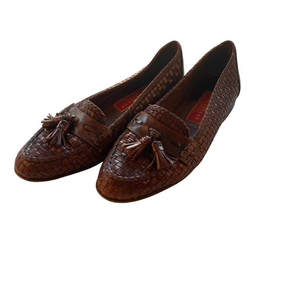 Cole Haan Vintage Brown Woven Tassel Womans Moccasins Loafers Size 7